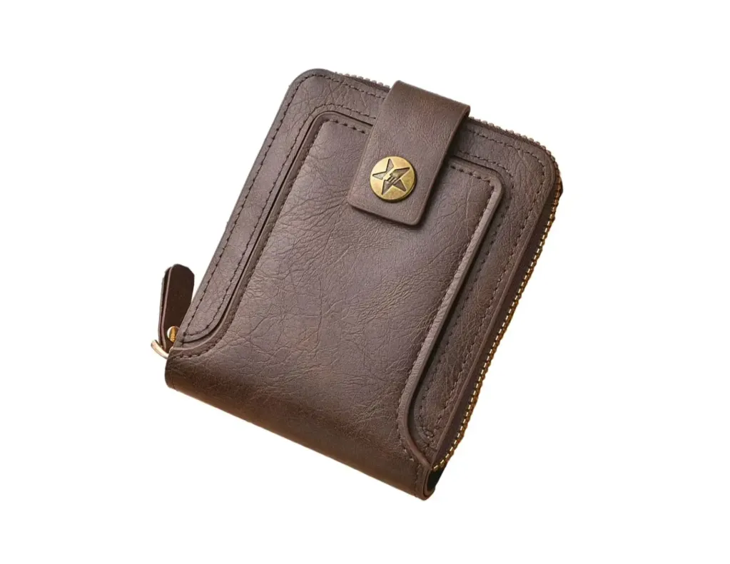 [734860129755] Cartera café botón estrella