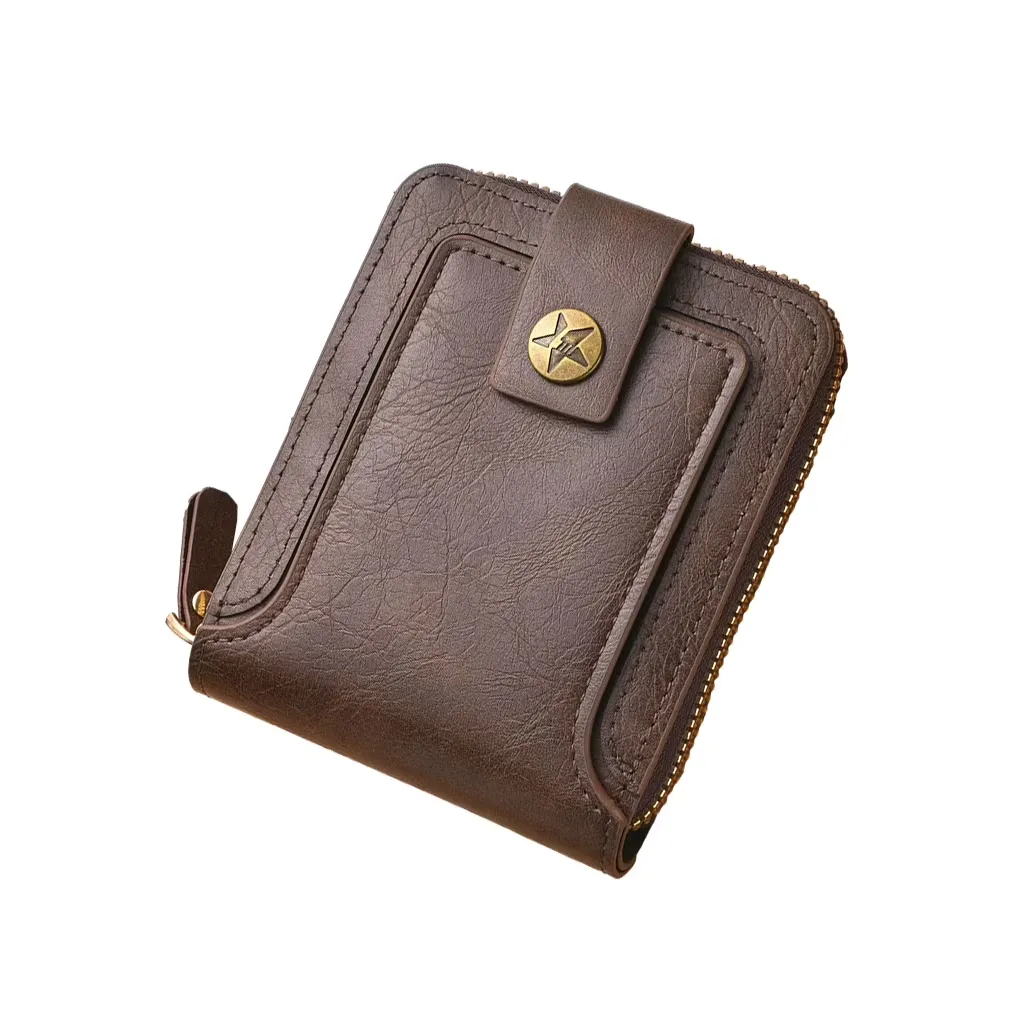 [734860129755] Cartera café botón estrella