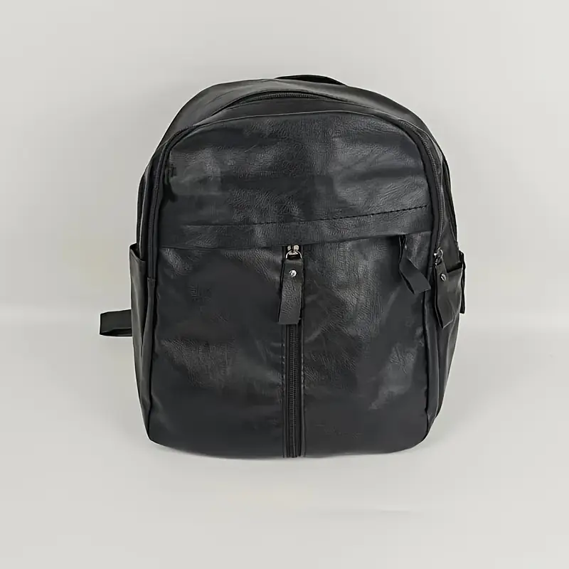 BOLSA TIPO MOCHILA NEGRA DE PIEL