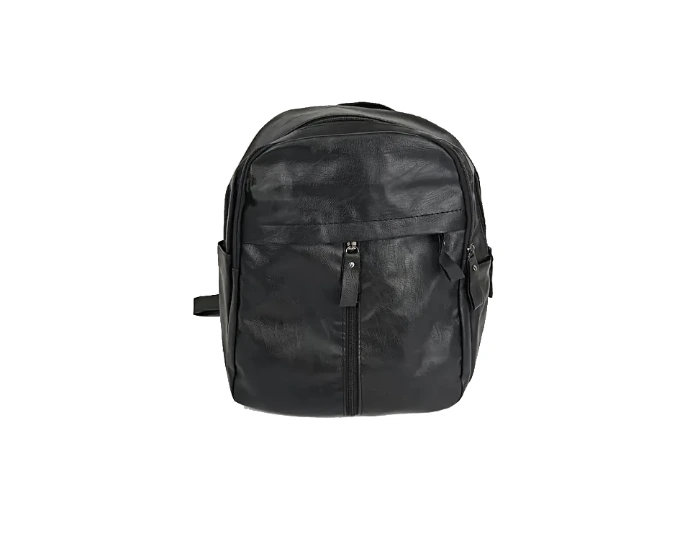 [791604528955] BOLSA TIPO MOCHILA NEGRA DE PIEL
