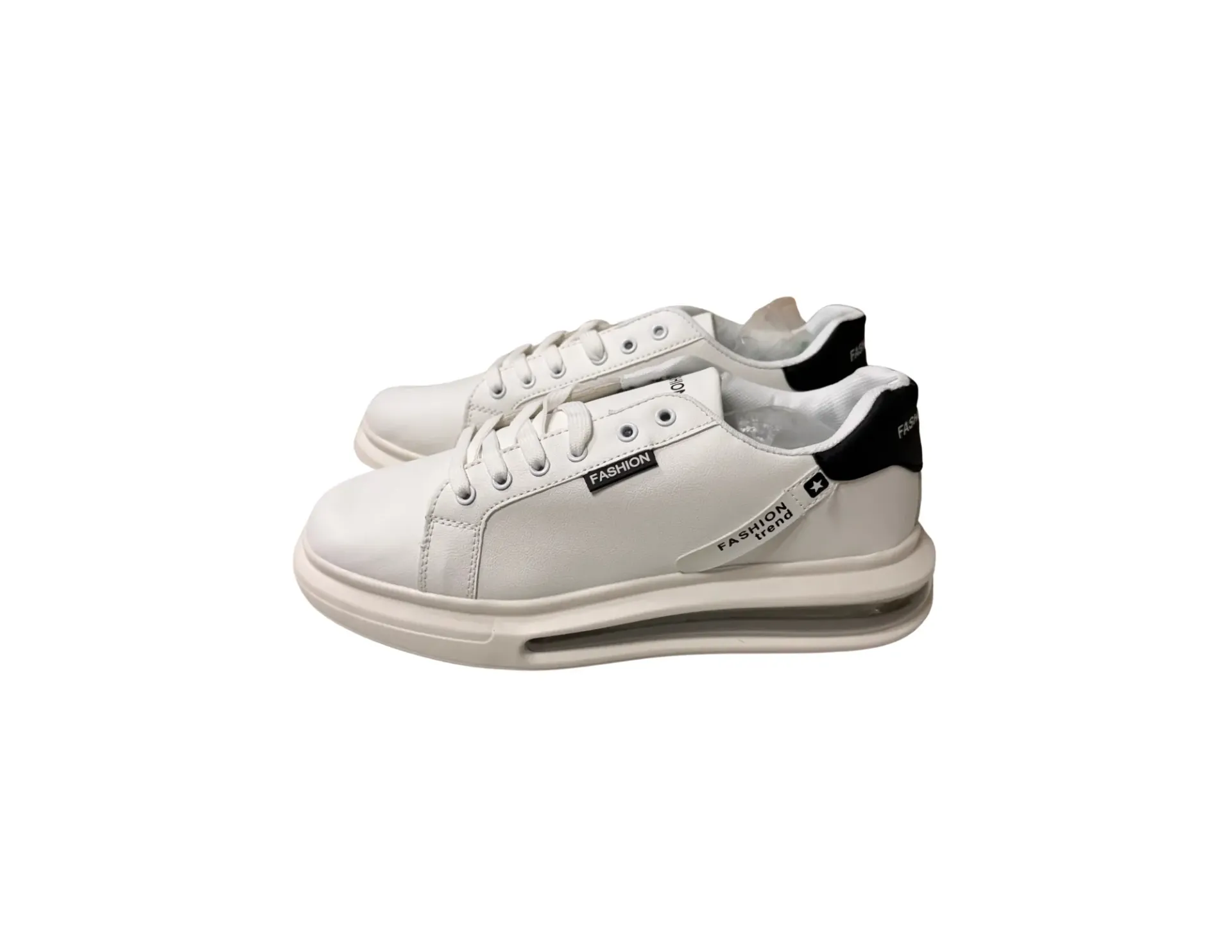 [712396845570] TENIS FASHION BLANCO Y NEGRO DE CUERO