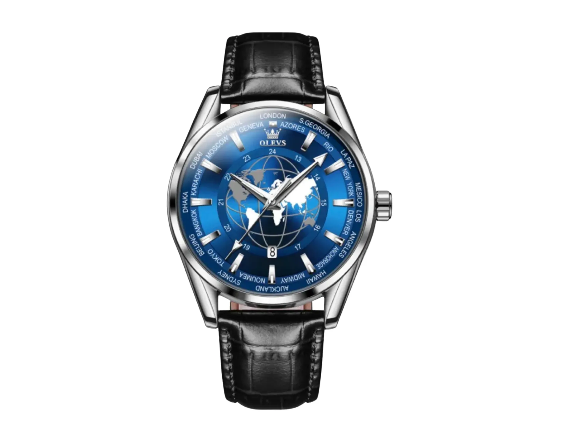 [701983562447] Reloj OLEVS World Timer Azul