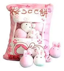 Almohada de peluche rosa