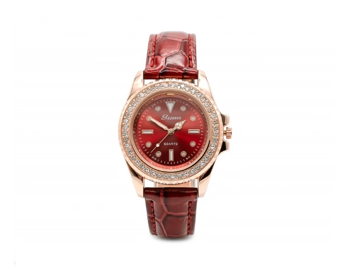 [734369136229] Reloj de Cuarzo de lujo Rojo